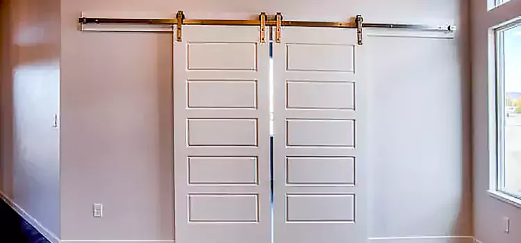 Glass Barn Door with Installation Hardware Kit Cloverleaf